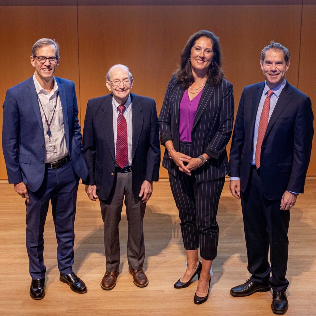 Robert Vonderheide, Ed Gerner, Karen Knudsen, and Justin Bekelman pose for a photo